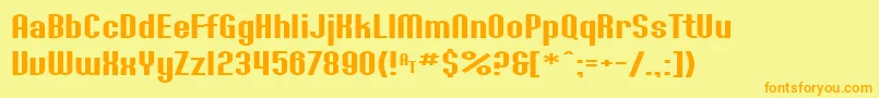 SfWillametteExtended Font – Orange Fonts on Yellow Background