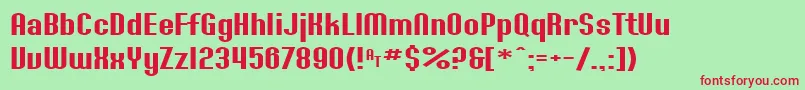 SfWillametteExtended Font – Red Fonts on Green Background