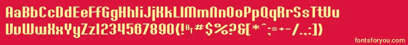 SfWillametteExtended Font – Yellow Fonts on Red Background