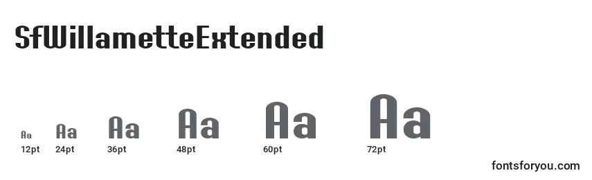 SfWillametteExtended Font Sizes