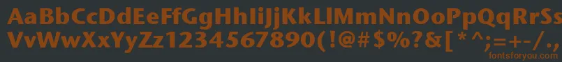 StoneSansItcBold-fontti – ruskeat fontit mustalla taustalla