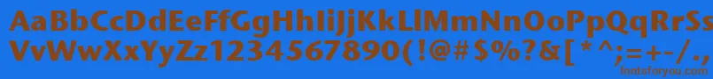 StoneSansItcBold Font – Brown Fonts on Blue Background