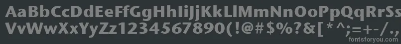 StoneSansItcBold-fontti – harmaat kirjasimet mustalla taustalla