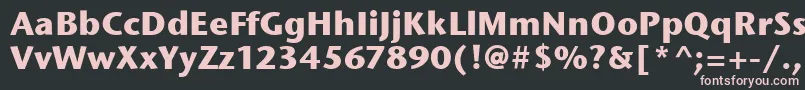 StoneSansItcBold-fontti – vaaleanpunaiset fontit mustalla taustalla