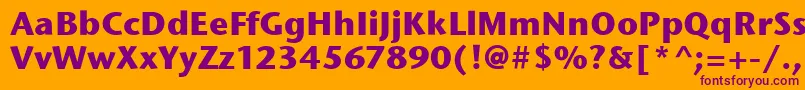 StoneSansItcBold-fontti – violetit fontit oranssilla taustalla