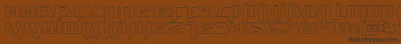 SnubfighterOutline-fontti – mustat fontit ruskealla taustalla