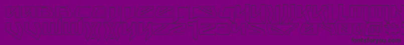 Шрифт SnubfighterOutline – чёрные шрифты на фиолетовом фоне
