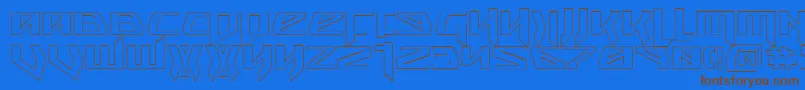 Czcionka SnubfighterOutline – brązowe czcionki na niebieskim tle