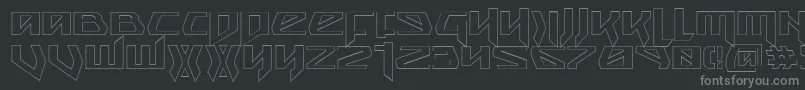SnubfighterOutline-Schriftart – Graue Schriften auf schwarzem Hintergrund