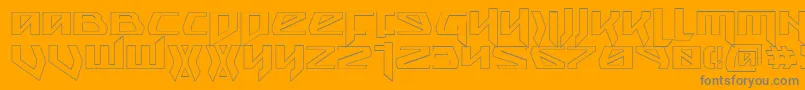 Czcionka SnubfighterOutline – szare czcionki na pomarańczowym tle