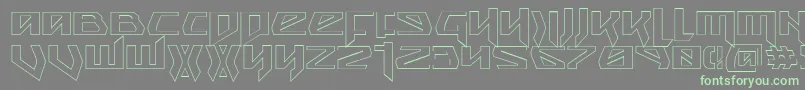 Fonte SnubfighterOutline – fontes verdes em um fundo cinza