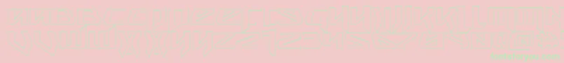 SnubfighterOutline-Schriftart – Grüne Schriften auf rosa Hintergrund