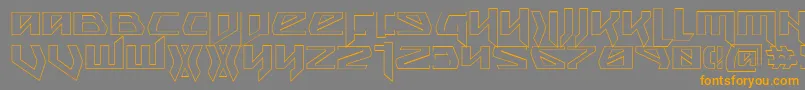 Czcionka SnubfighterOutline – pomarańczowe czcionki na szarym tle