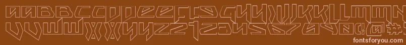 Czcionka SnubfighterOutline – różowe czcionki na brązowym tle