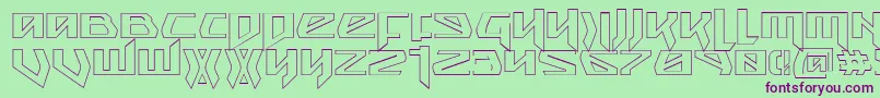 SnubfighterOutline Font – Purple Fonts on Green Background