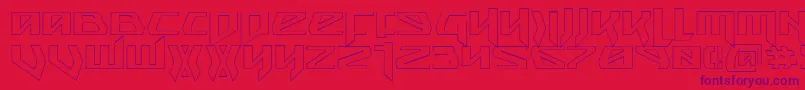 SnubfighterOutline-Schriftart – Violette Schriften auf rotem Hintergrund