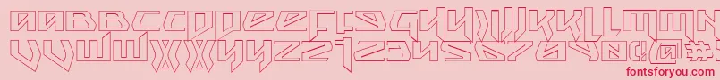 Więcej informacji o czcionce SnubfighterOutline Czcionka SnubfighterOutline – czerwone czcionki na różowym tle