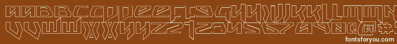 フォントSnubfighterOutline – 茶色の背景に白い文字