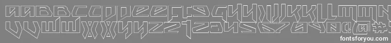 SnubfighterOutline-Schriftart – Weiße Schriften auf grauem Hintergrund