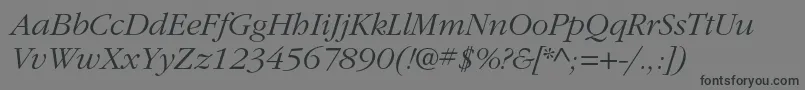 フォントItcgaramondstdLtita – 黒い文字の灰色の背景