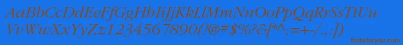 ItcgaramondstdLtita Font – Brown Fonts on Blue Background