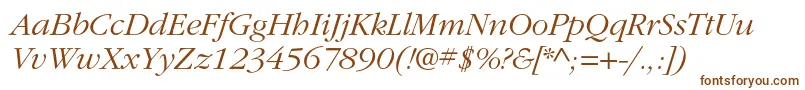 ItcgaramondstdLtita Font – Brown Fonts on White Background