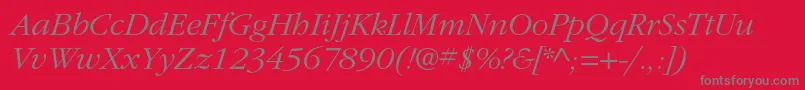 ItcgaramondstdLtita Font – Gray Fonts on Red Background