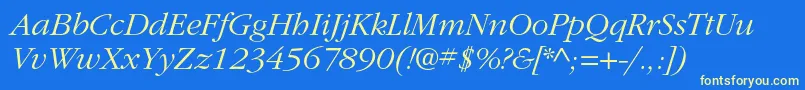 ItcgaramondstdLtita Font – Yellow Fonts on Blue Background