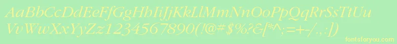 ItcgaramondstdLtita Font – Yellow Fonts on Green Background