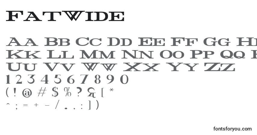 A fonte FatWide – alfabeto, números, caracteres especiais