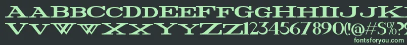 FatWide-Schriftart – Grüne Schriften auf schwarzem Hintergrund