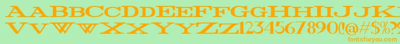 FatWide Font – Orange Fonts on Green Background