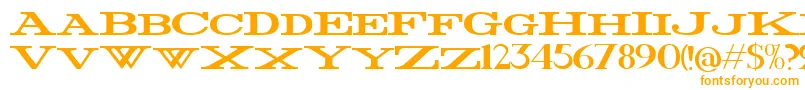 Czcionka FatWide – pomarańczowe czcionki na białym tle