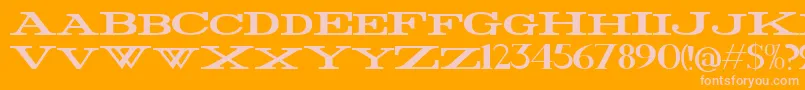 Police FatWide – polices roses sur fond orange