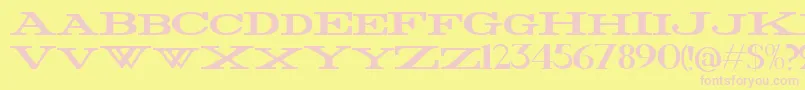 フォントFatWide – ピンクのフォント、黄色の背景