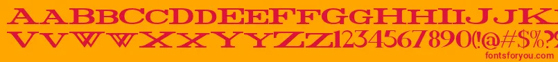 FatWide Font – Red Fonts on Orange Background