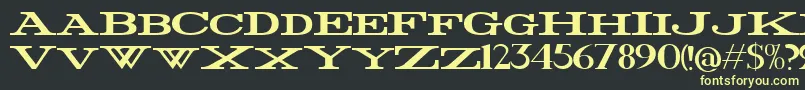 FatWide-Schriftart – Gelbe Schriften auf schwarzem Hintergrund