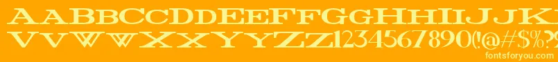 FatWide Font – Yellow Fonts on Orange Background