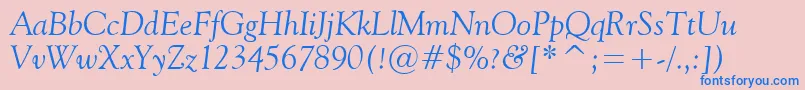 Шрифт Vaniel2Italic – синие шрифты на розовом фоне