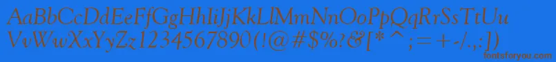 Шрифт Vaniel2Italic – коричневые шрифты на синем фоне