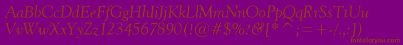 Vaniel2Italic Font – Brown Fonts on Purple Background
