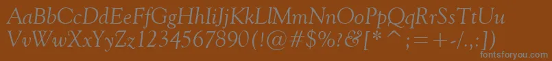 Vaniel2Italic Font – Gray Fonts on Brown Background