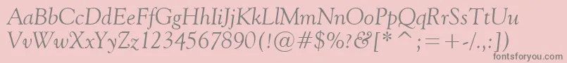 Czcionka Vaniel2Italic – szare czcionki na różowym tle