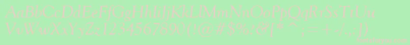 Шрифт Vaniel2Italic – розовые шрифты на зелёном фоне