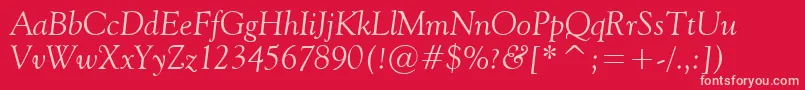 フォントVaniel2Italic – 赤い背景にピンクのフォント