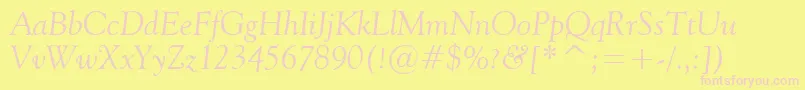 Vaniel2Italic Font – Pink Fonts on Yellow Background