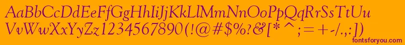 Vaniel2Italic Font – Purple Fonts on Orange Background
