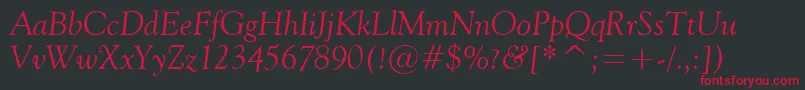 Vaniel2Italic Font – Red Fonts on Black Background