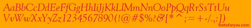 fuente Vaniel2Italic – Fuentes Rojas Sobre Fondo Naranja
