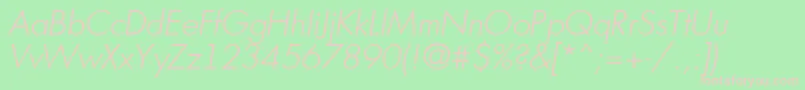 フォントFuturi8 – 緑の背景にピンクのフォント